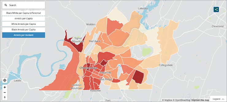 Screenshot of Chattanooga's data dashboard